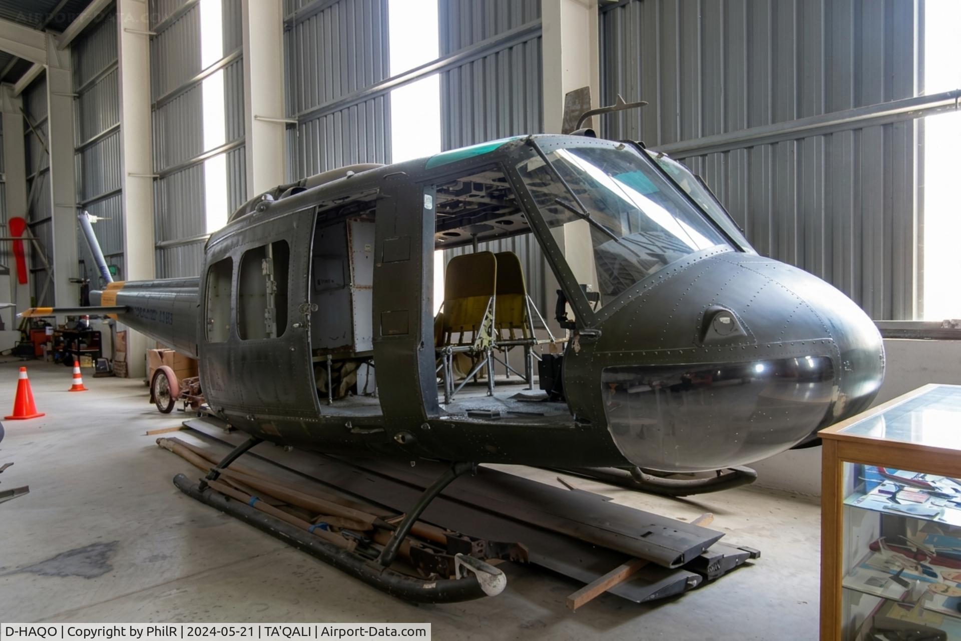 D-HAQO, De Havilland DH-104 Dove 2B, c/n 04379, D-HAQO (66-0749) 1967 Bell UH-1H Iroquois Malta Aviation Museum Ta' Qali Malta 