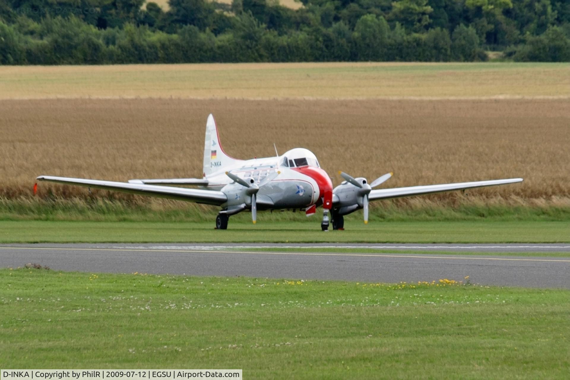 D-INKA, 1949 De Havilland DH-104 Devon C.2, c/n 04266, D-INKA 1949 DH104 Dove 8 Flying Legends Duxford 
