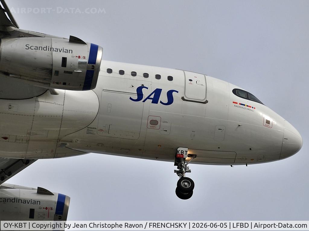 OY-KBT, 2007 Airbus A319-131, c/n 3292, Copenhagen (CPH)	Bordeaux (BOD)	SK2781