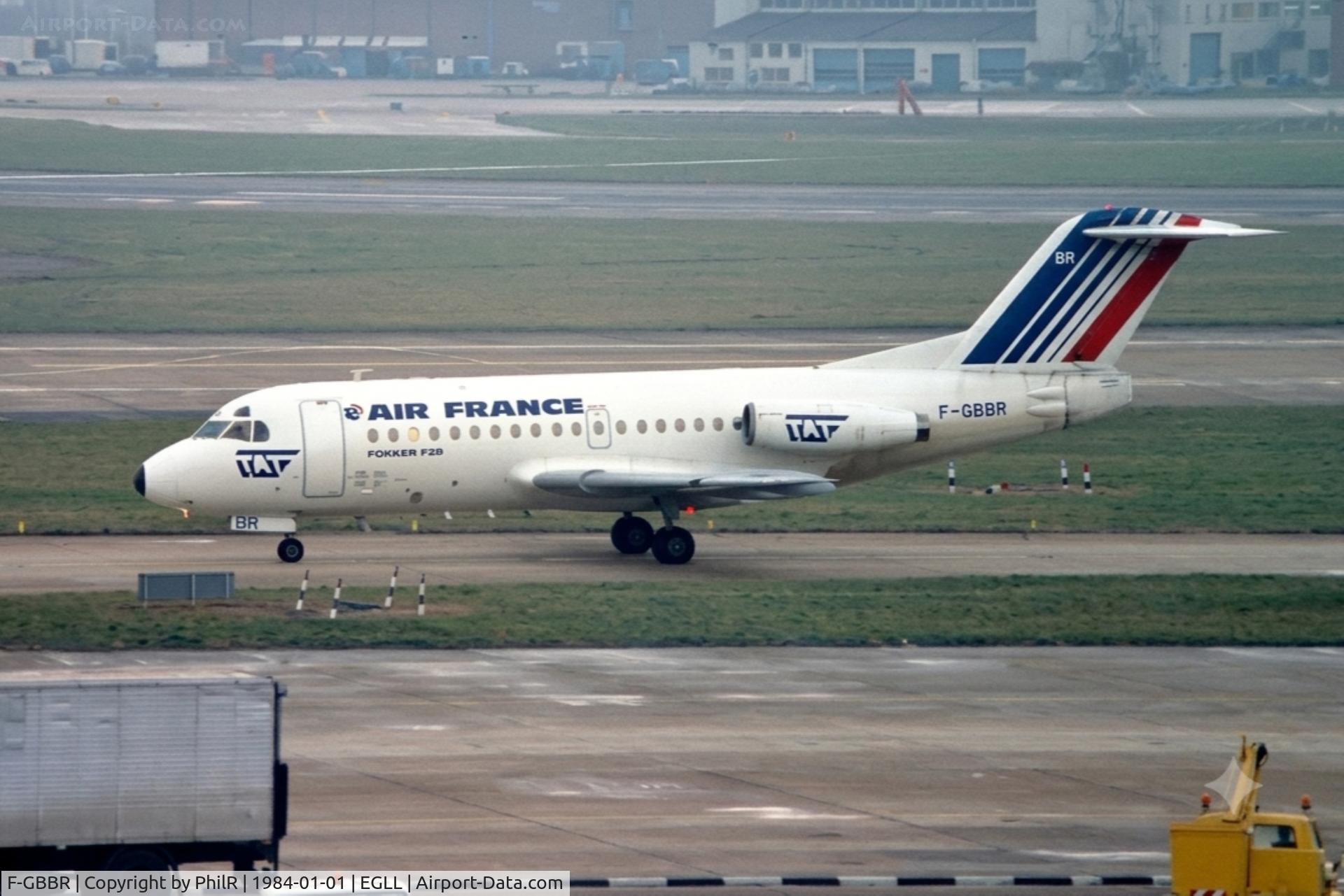 F-GBBR, 1972 Fokker F.28-1000 Fellowship, c/n 11051, F-GBBR 1972 F28-1000 Air France-TAT LHR 