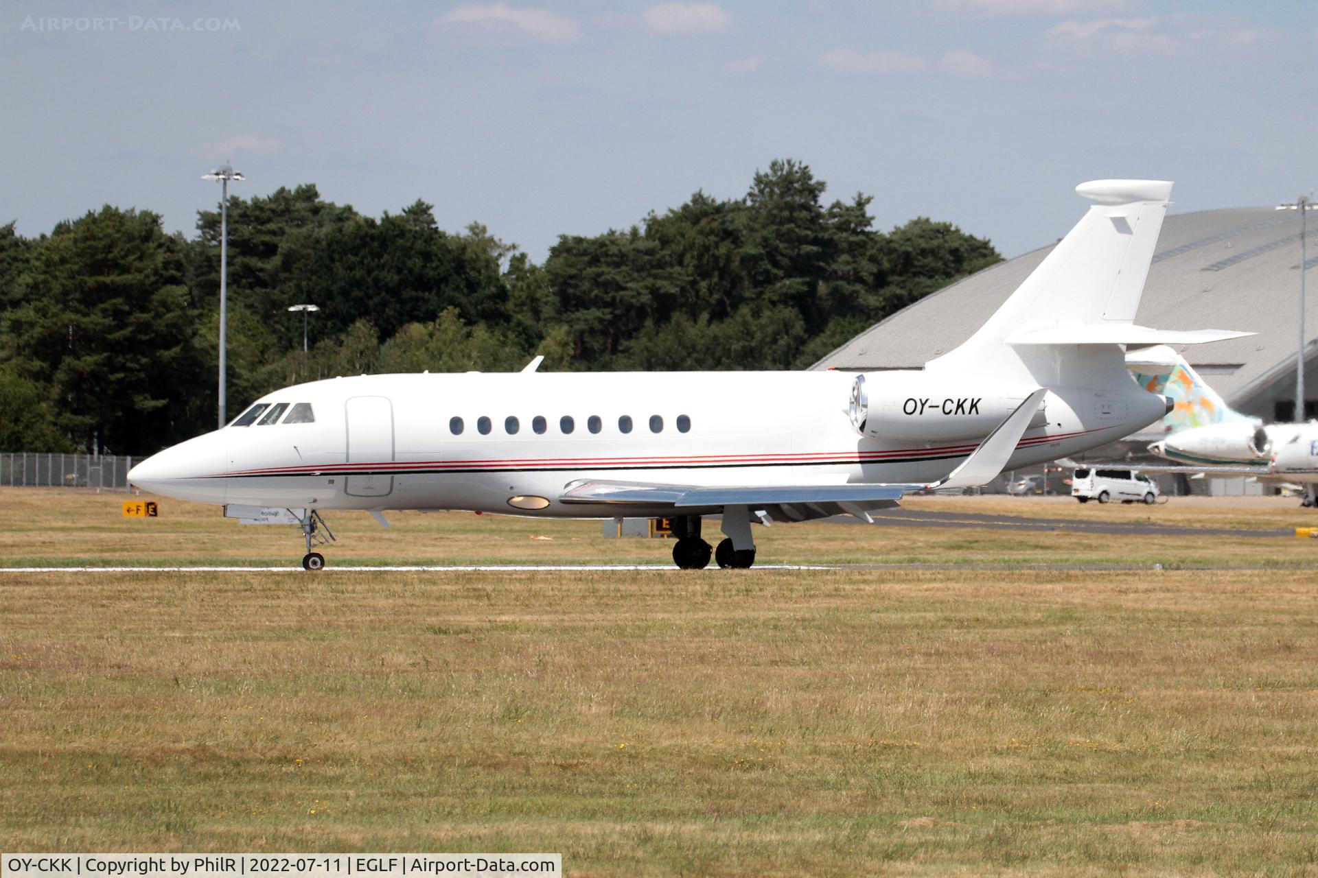 OY-CKK, 2014 Dassault Falcon 2000LX, c/n 281, OY-CKK 2014 Dassault Falcon 2000EX Farnborough
