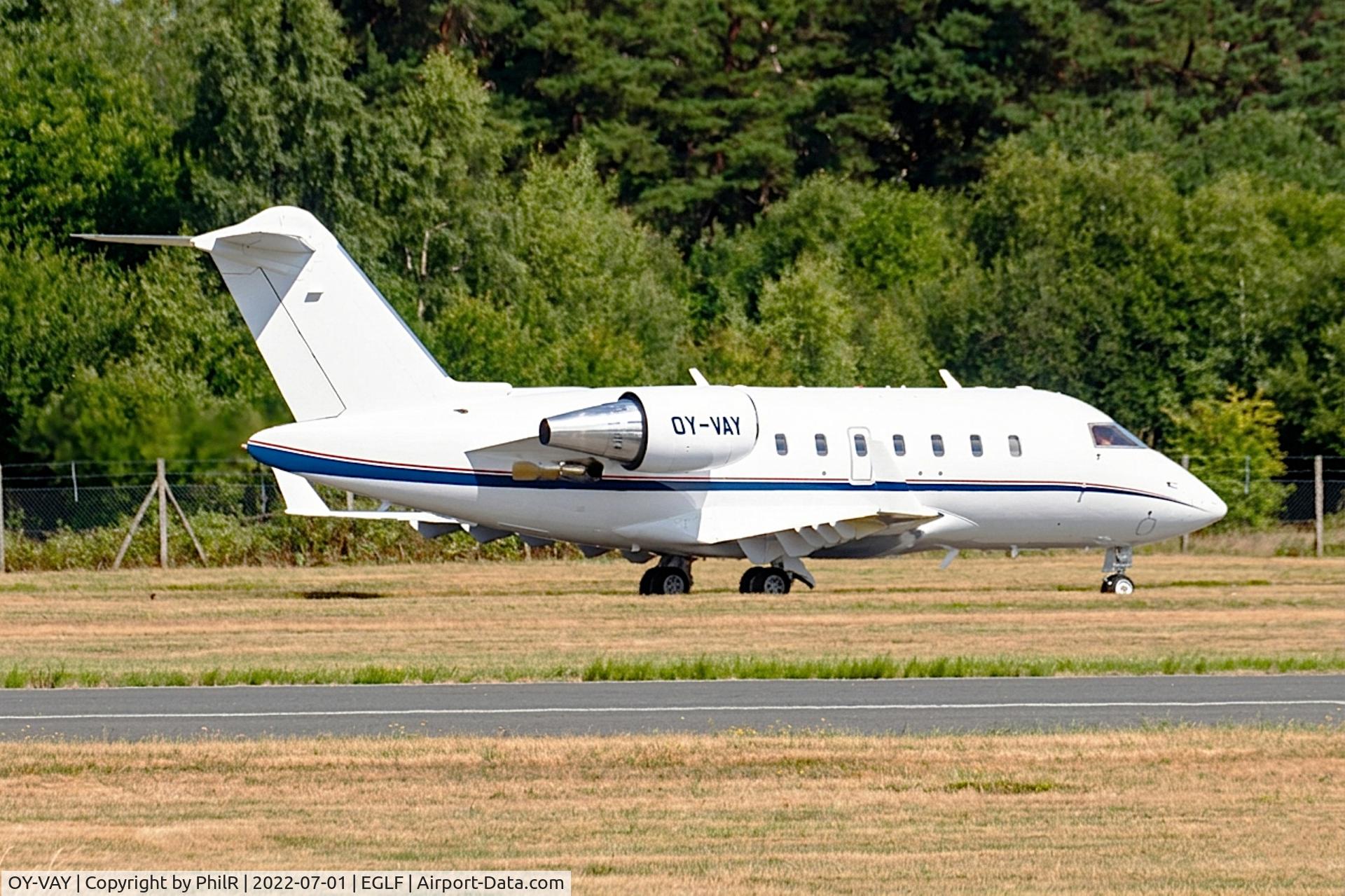 OY-VAY, 2011 Bombardier Challenger 605 (CL-600-2B16), c/n 5889, OY-VAY 2011 Bombardier Challenger 605 Farnborough 
