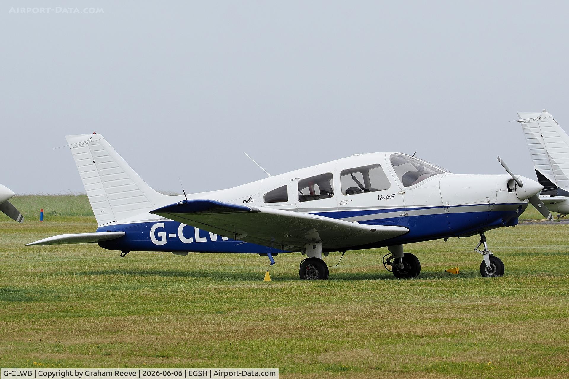 G-CLWB, 2010 Piper PA-28-161 Cherokee Warrior III, c/n 2842353, Parked at Norwich.