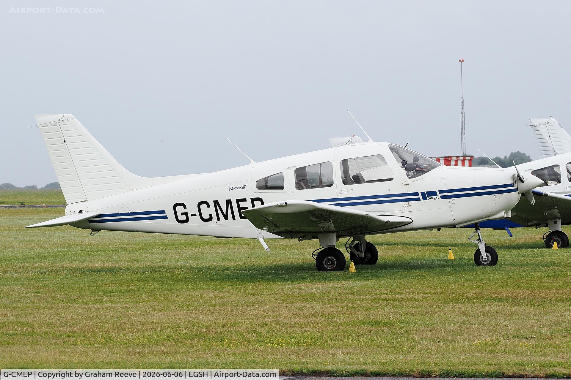 G-CMEP, 1995 Piper PA-28-161 Cherokee Warrior III, c/n 2816115, Parked at Norwich.