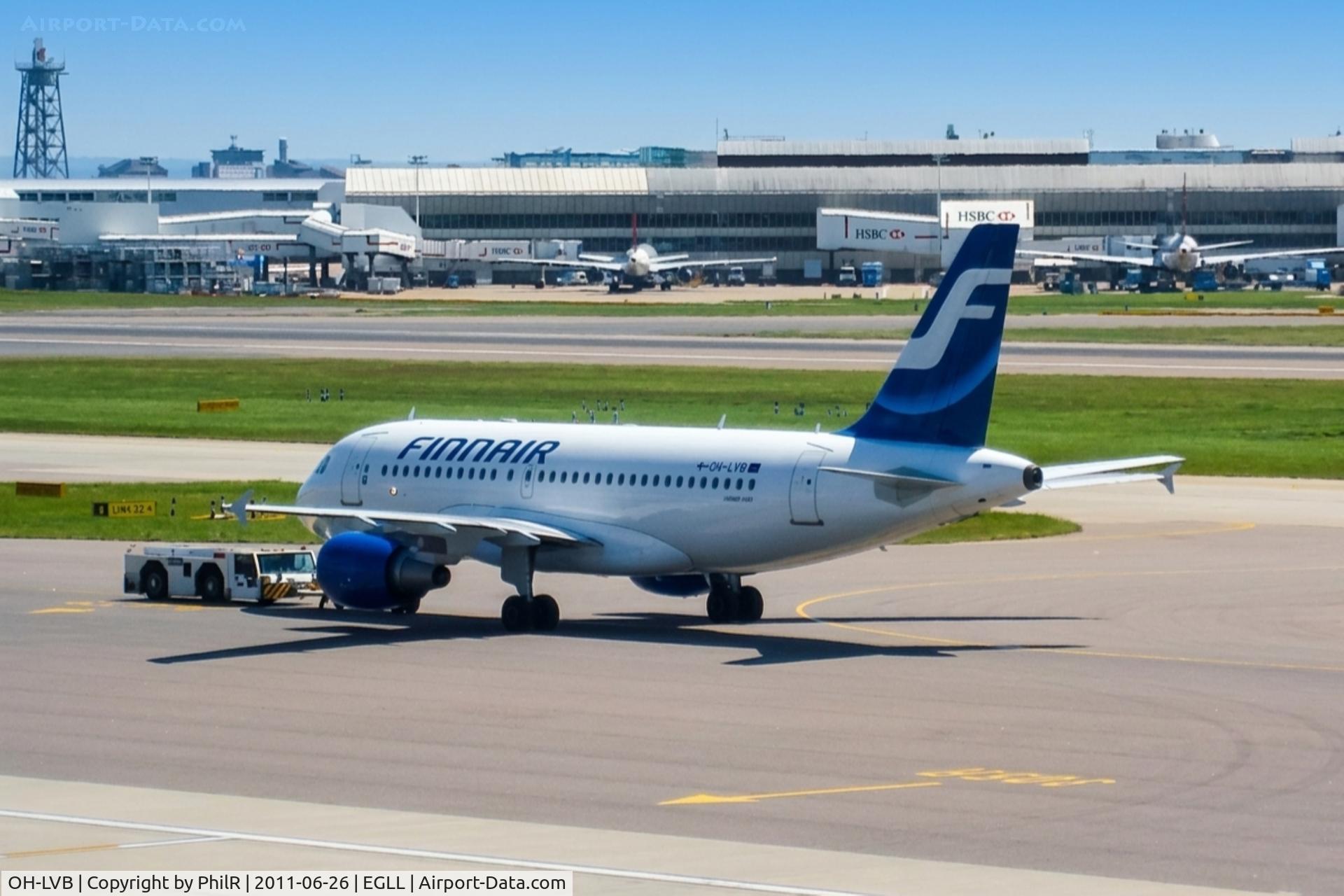 OH-LVB, 1999 Airbus A319-112, c/n 1107, OH-LVB 1999 A319-100 Finnair LHR 
