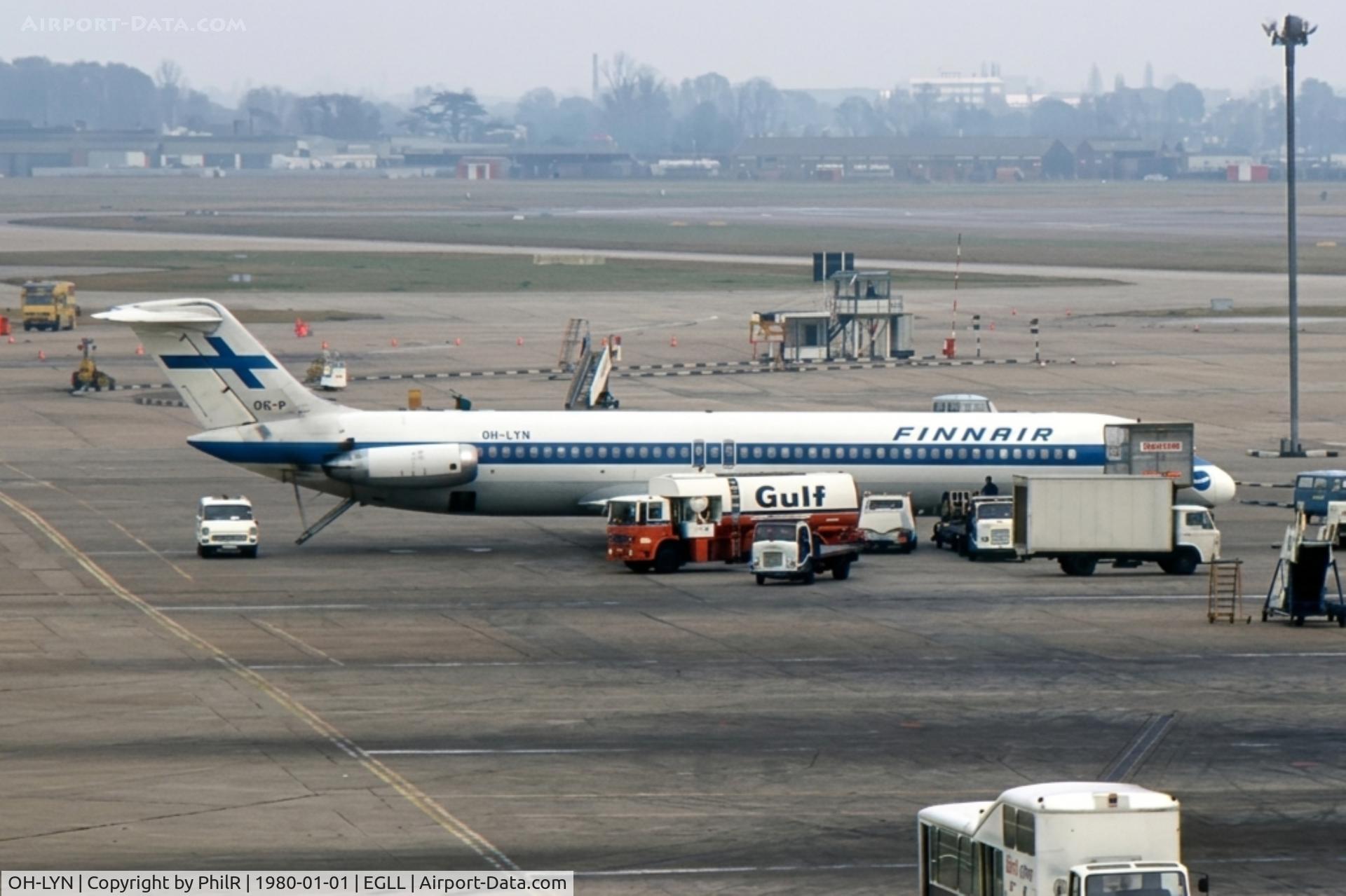 OH-LYN, 1975 Douglas DC-9-51, c/n 47694 l/n 805, OH-LYN 1975 DC-9-50 Finnair LHR 
