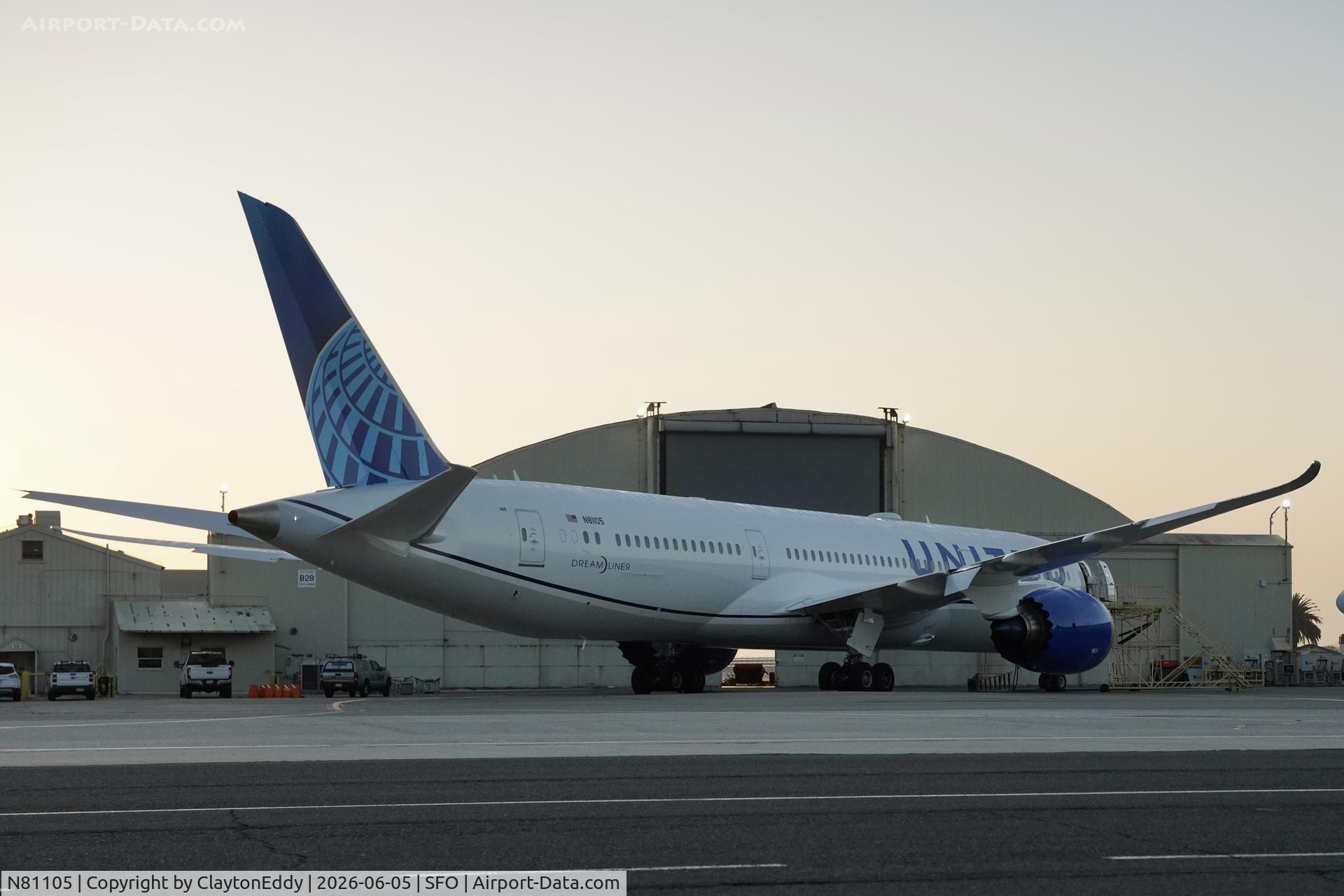 N81105, 2026 Boeing 787-9 Dreamliner Dreamliner, c/n 68651 l/n 1296, SFO 2026  