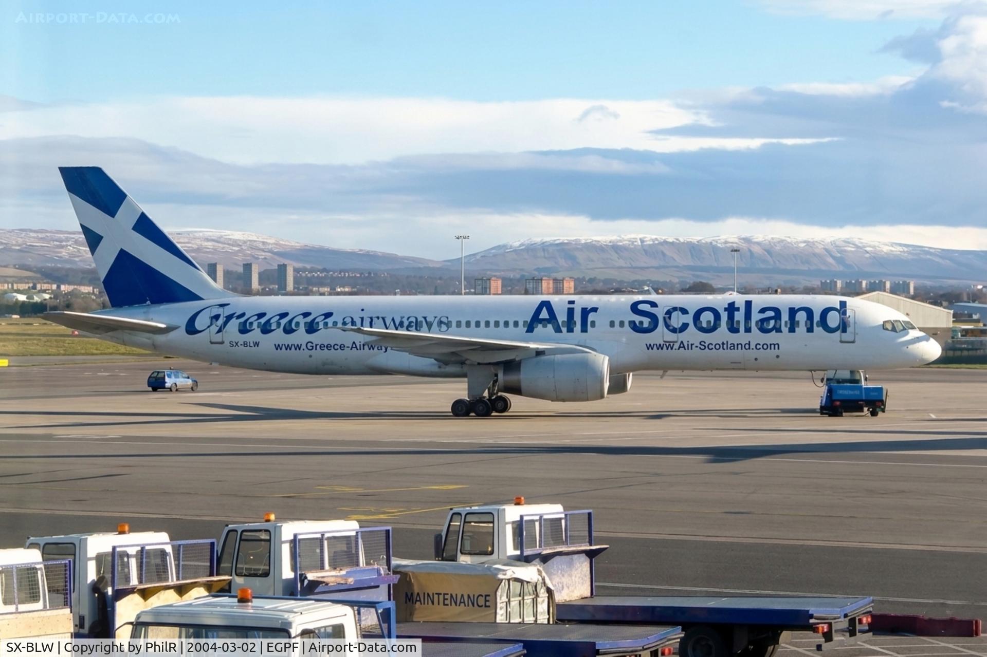SX-BLW, 1989 Boeing 757-236, c/n 24397 l/n 221, SX-BLW 1989 B757-200 Air Scotland GLA 