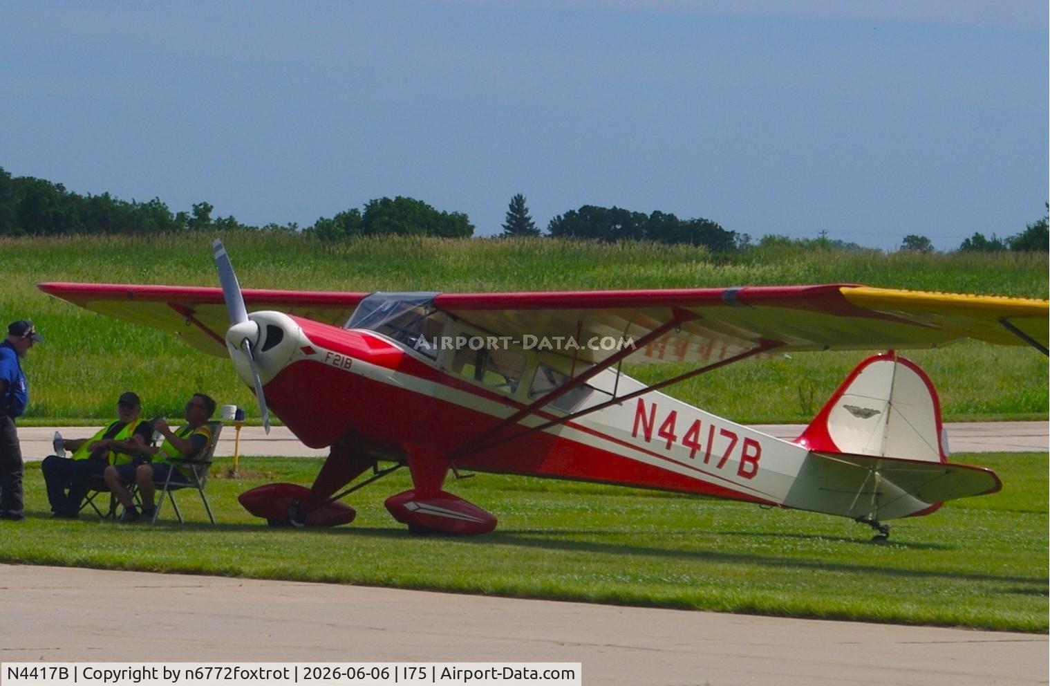 N4417B, Taylorcraft F21B, c/n F-1507, In the grass