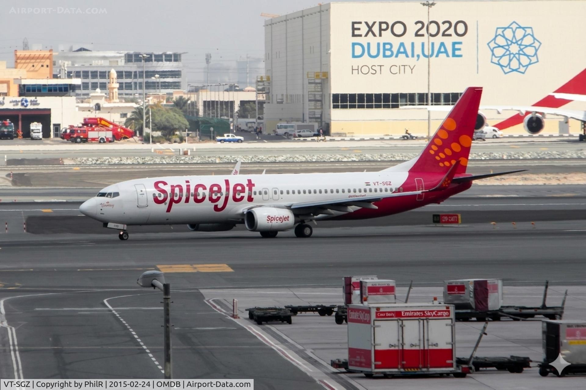 VT-SGZ, 2012 Boeing 737-8GJ, c/n 39423 l/n 4025, VT-SGZ 2012 B737-800 Spicejet DXB
