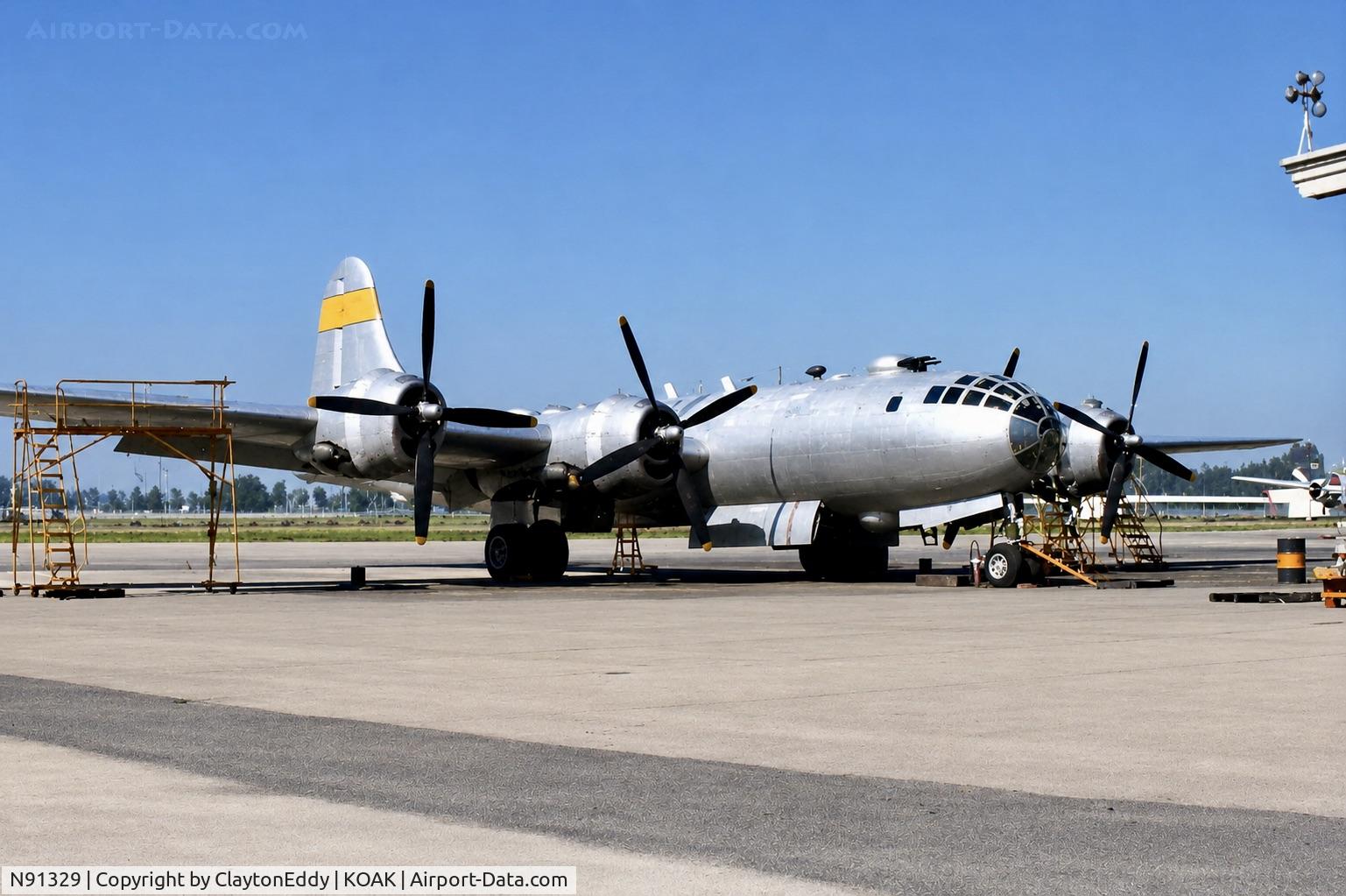 N91329, 1945 Boeing B-29A Superfortress, c/n 13681 (45-21787), North Oakland airport in California 1970's?