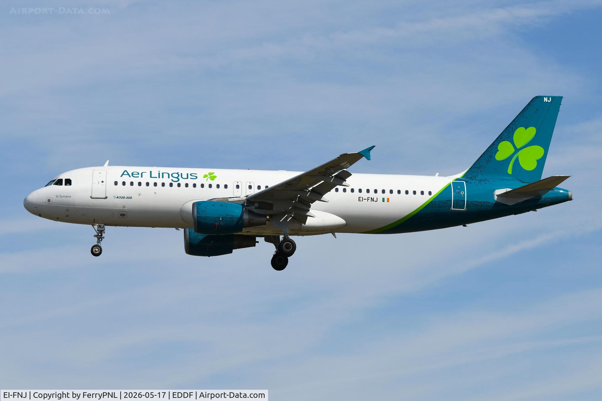 EI-FNJ, 2007 Airbus A320-216, c/n 3174, Aer Lingus A320 over the hi-way in FRA