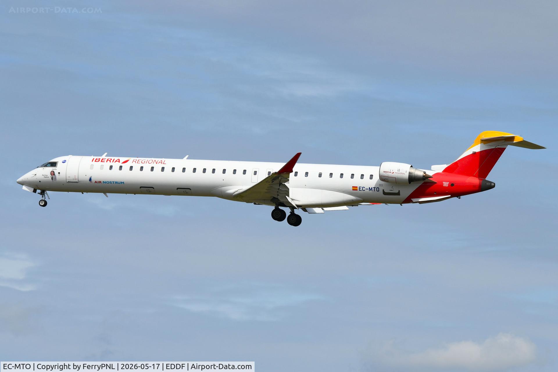 EC-MTO, 2017 Bombardier CRJ-1000 (CL-600-2E25), c/n 19059, Air Nostrum CL1000 operating an Iberia flight into FRA
