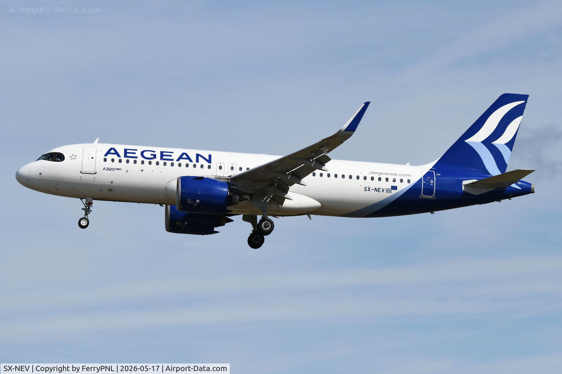 SX-NEV, 2025 Airbus A320-271N, c/n 12449, A320Neo of Aegean landing