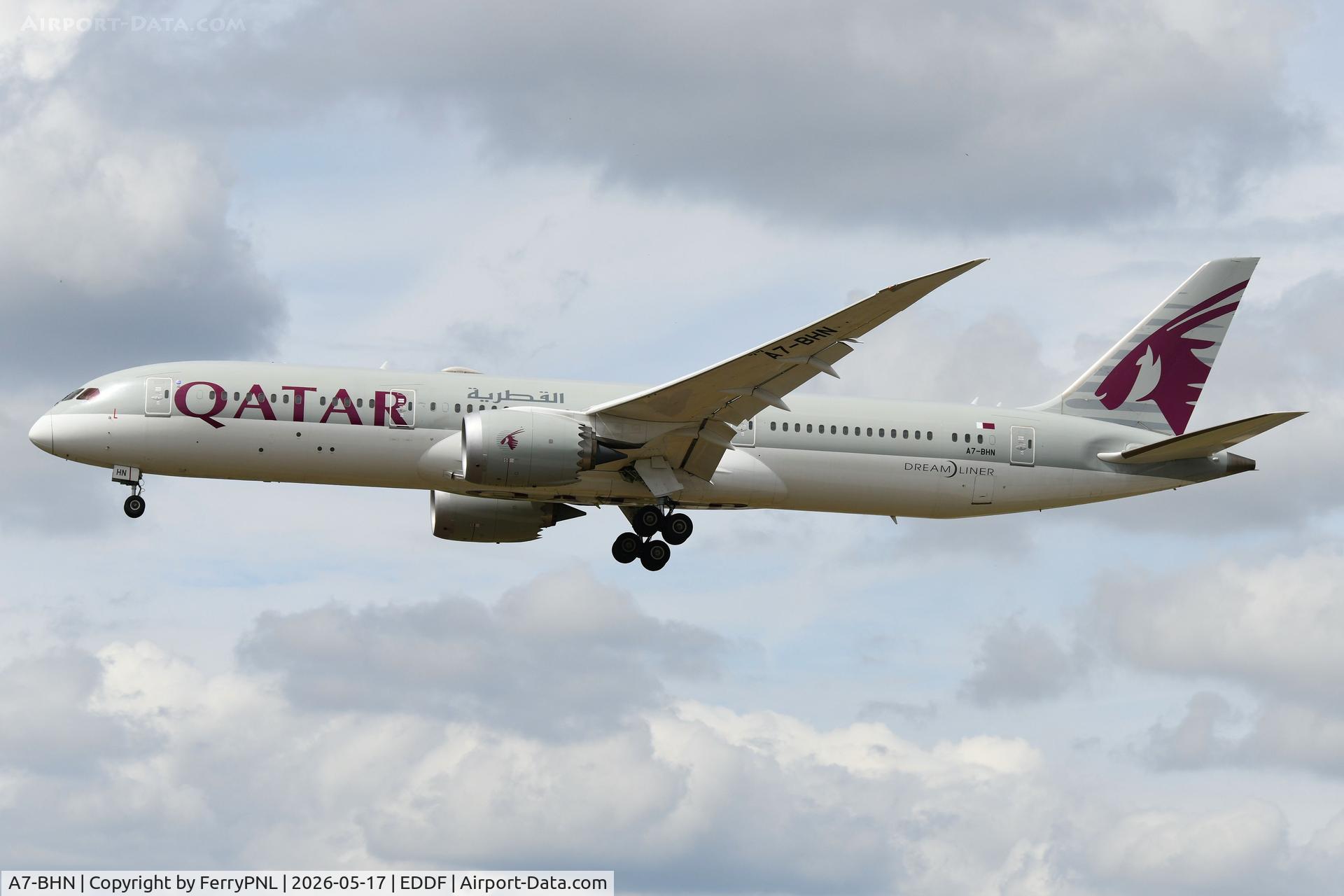 A7-BHN, 2021 Boeing 787-9 Dreamliner, c/n 64214 l/n 1093, Arrval of Qatar B789