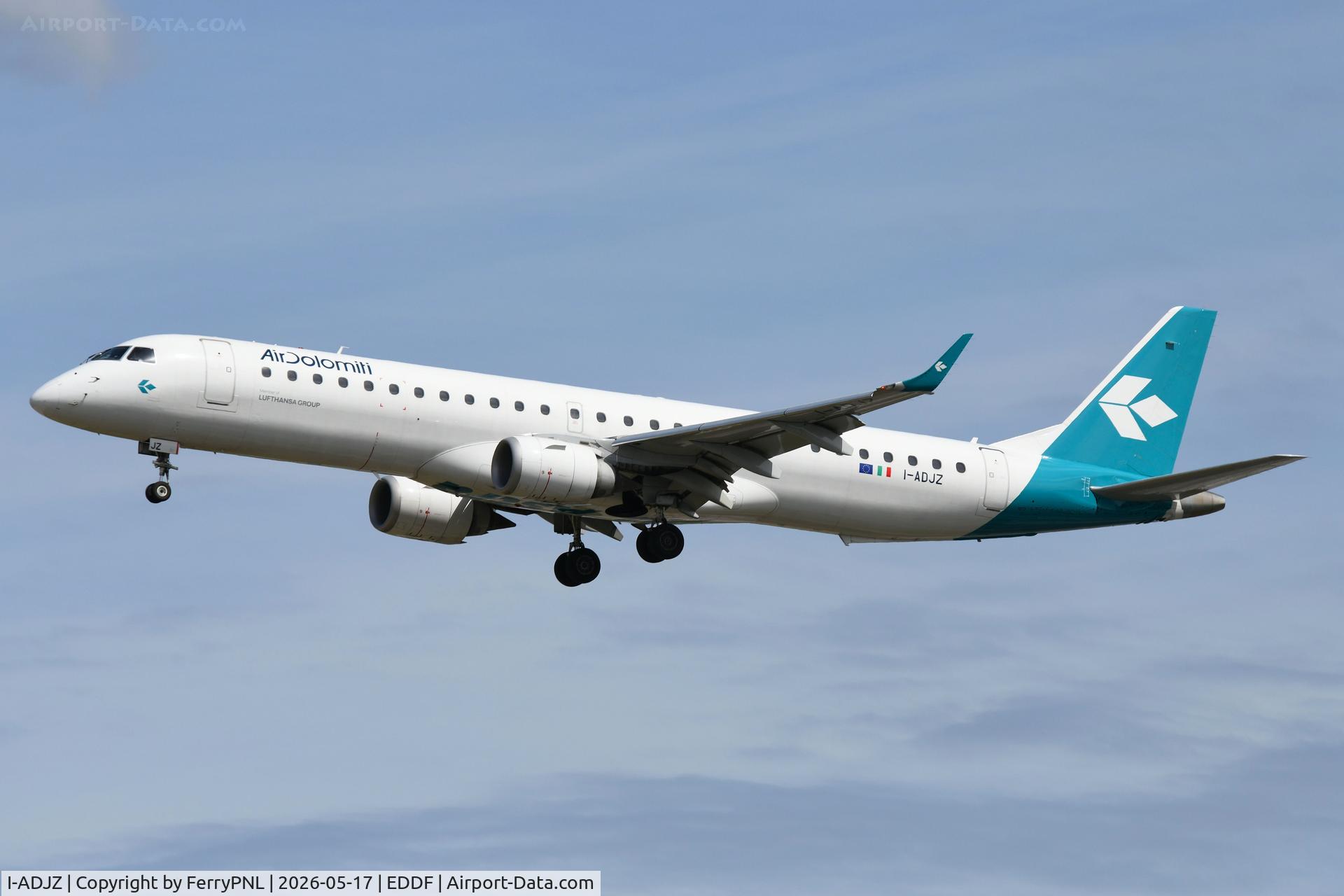I-ADJZ, 2010 Embraer EMB-195LR, c/n 316, ERJ195 of Air Dolomiti