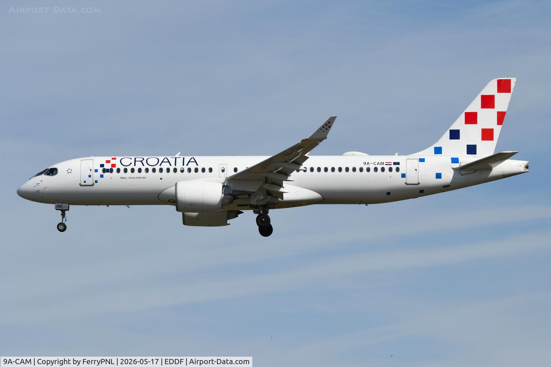 9A-CAM, 2025 Airbus A220-300, c/n 55357, Arrival of Croatia A223