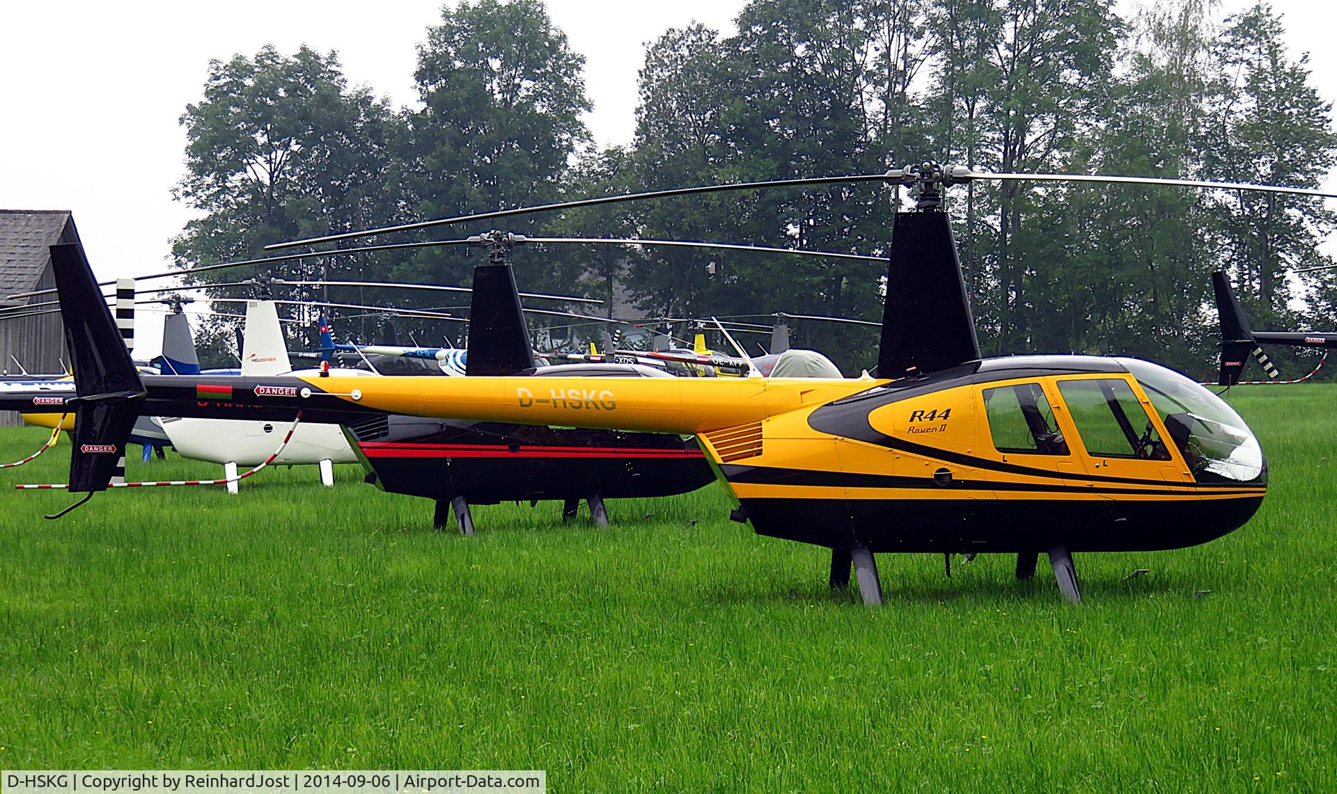 D-HSKG, 2008 Robinson R44 Raven II, c/n 12467, Raven II at the HeliDays Austria 2014, Franzl im Holz near Gmunden, Austria
