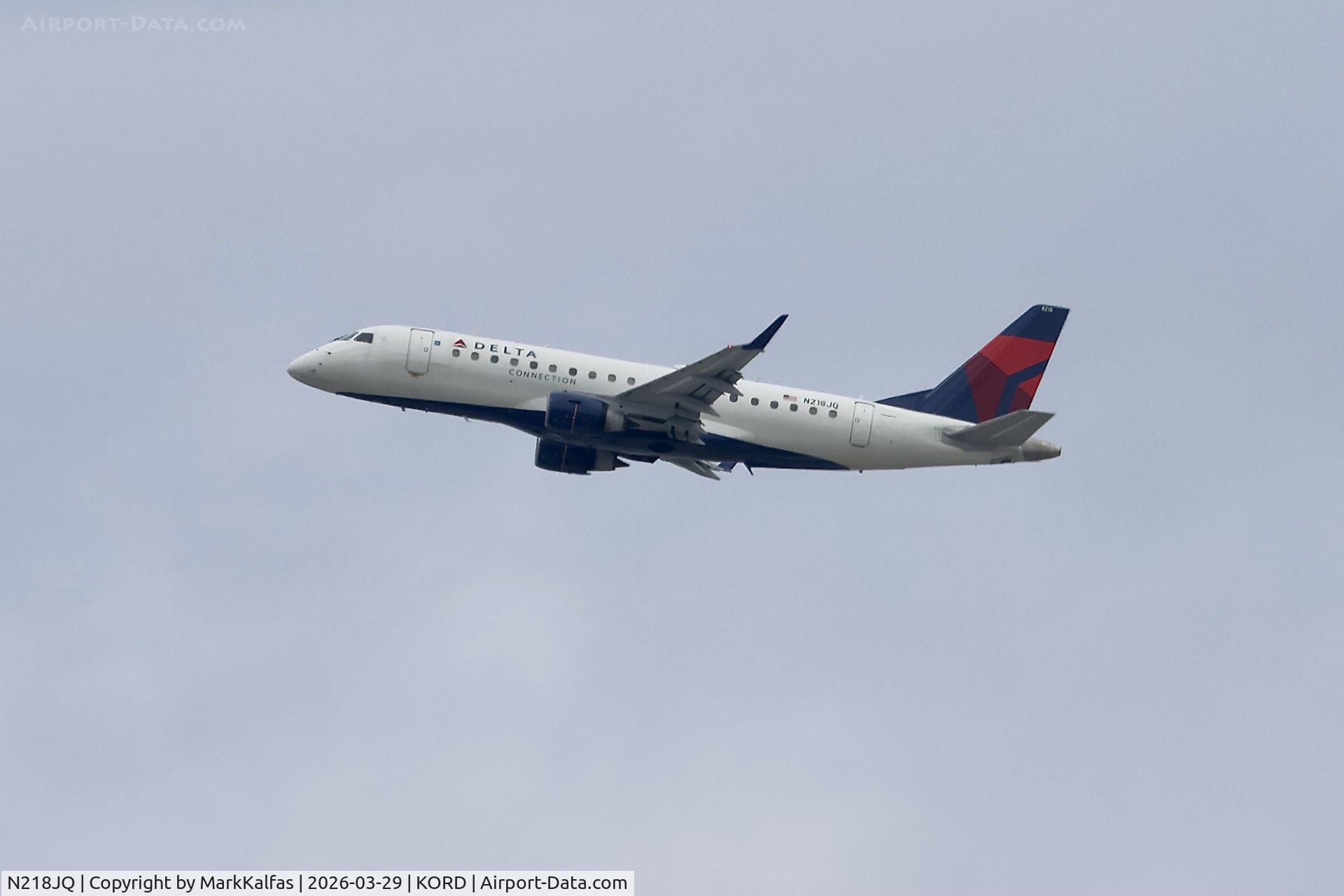 N218JQ, 2007 Embraer 175LR (ERJ-170-200LR), c/n 17000186, E75L Republic Airways / Delta Connection Embraer 175 N218JQ departing 28R KORD