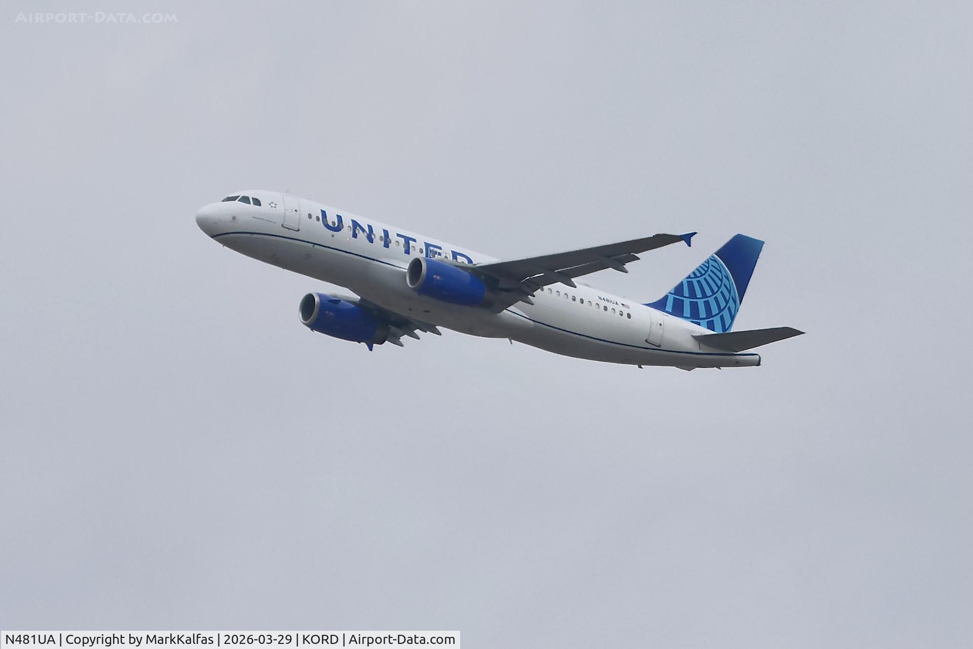 N481UA, 2001 Airbus A320-232, c/n 1559, A320 United Airbus A320-232 N481UA departing 29R KORD