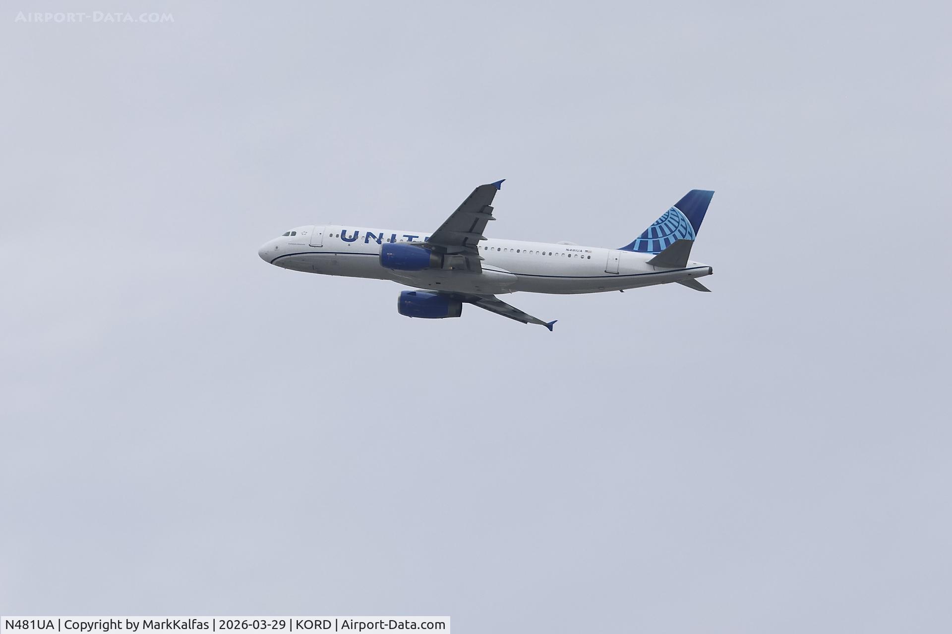 N481UA, 2001 Airbus A320-232, c/n 1559, A320 United Airbus A320-232 N481UA departing 29R KORD