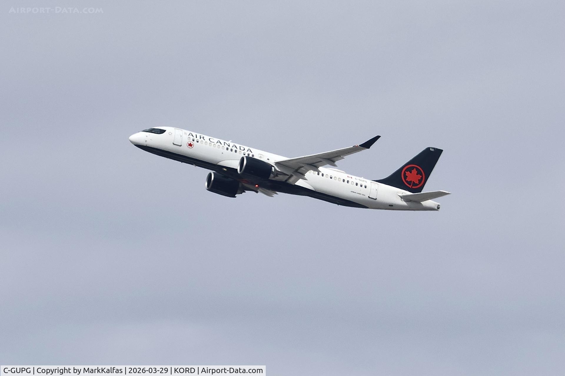 C-GUPG, 2021 Airbus 220-371, c/n C07B05, BCS3 Air Canada Airbus 220-371 C-GUPG departing 28R KORD