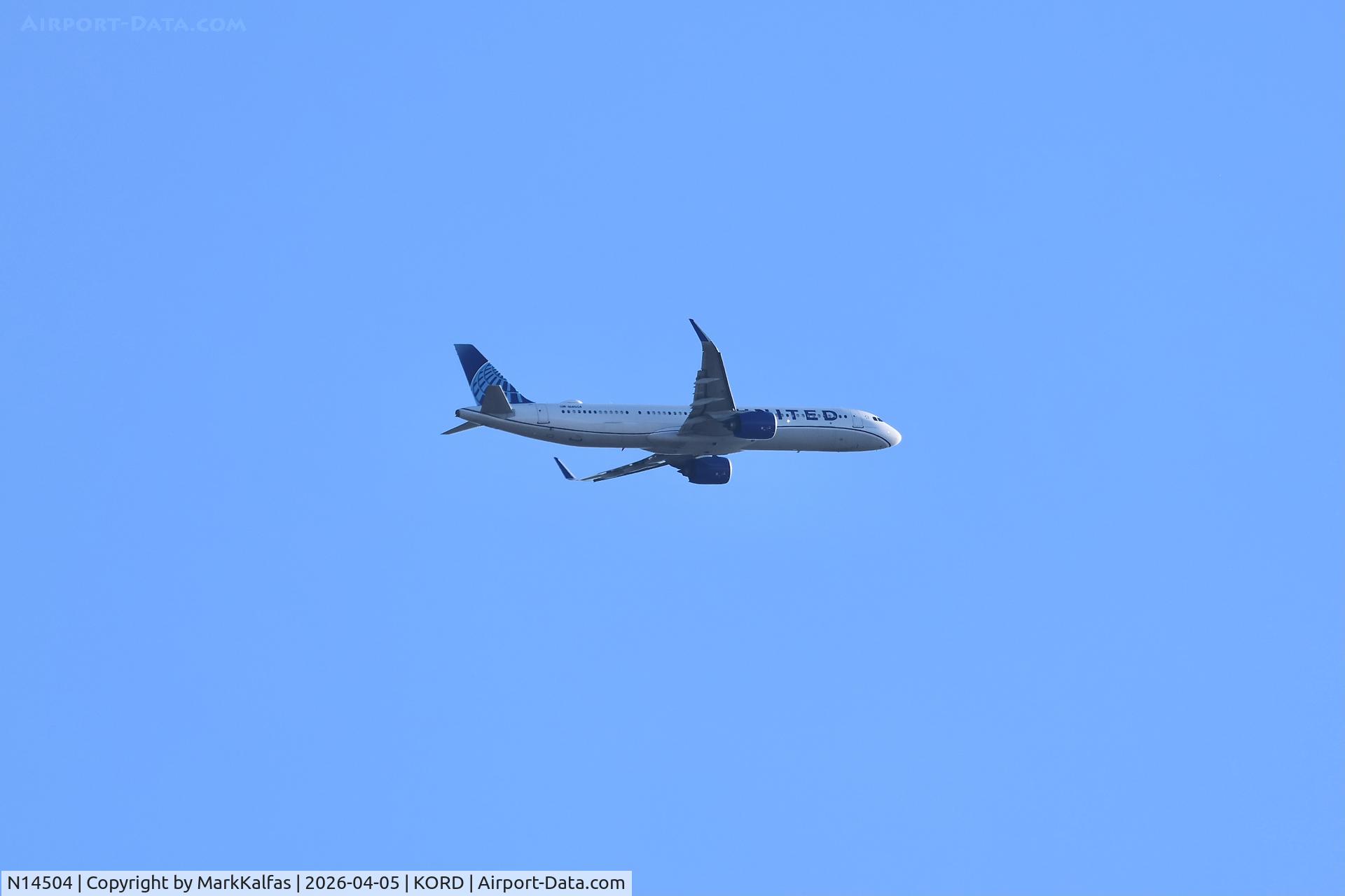 N14504, 2024 Airbus 321-271NX, c/n 11708, A21N United  Airbus A321- 271NX N14504, departing 22L KORD 