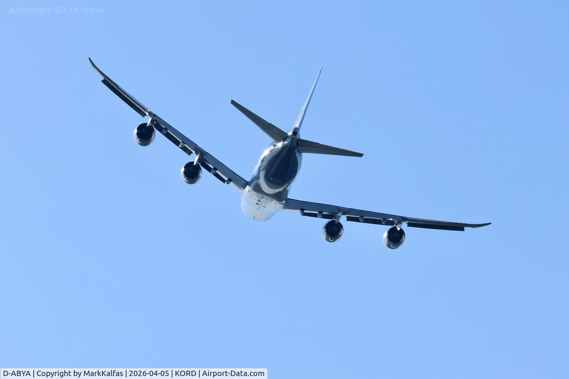 D-ABYA, 2012 Boeing 747-830, c/n 37827 l/n 1443, B748 Luftahnsa Boeing 747-830 D-ABYA departing 28R KORD