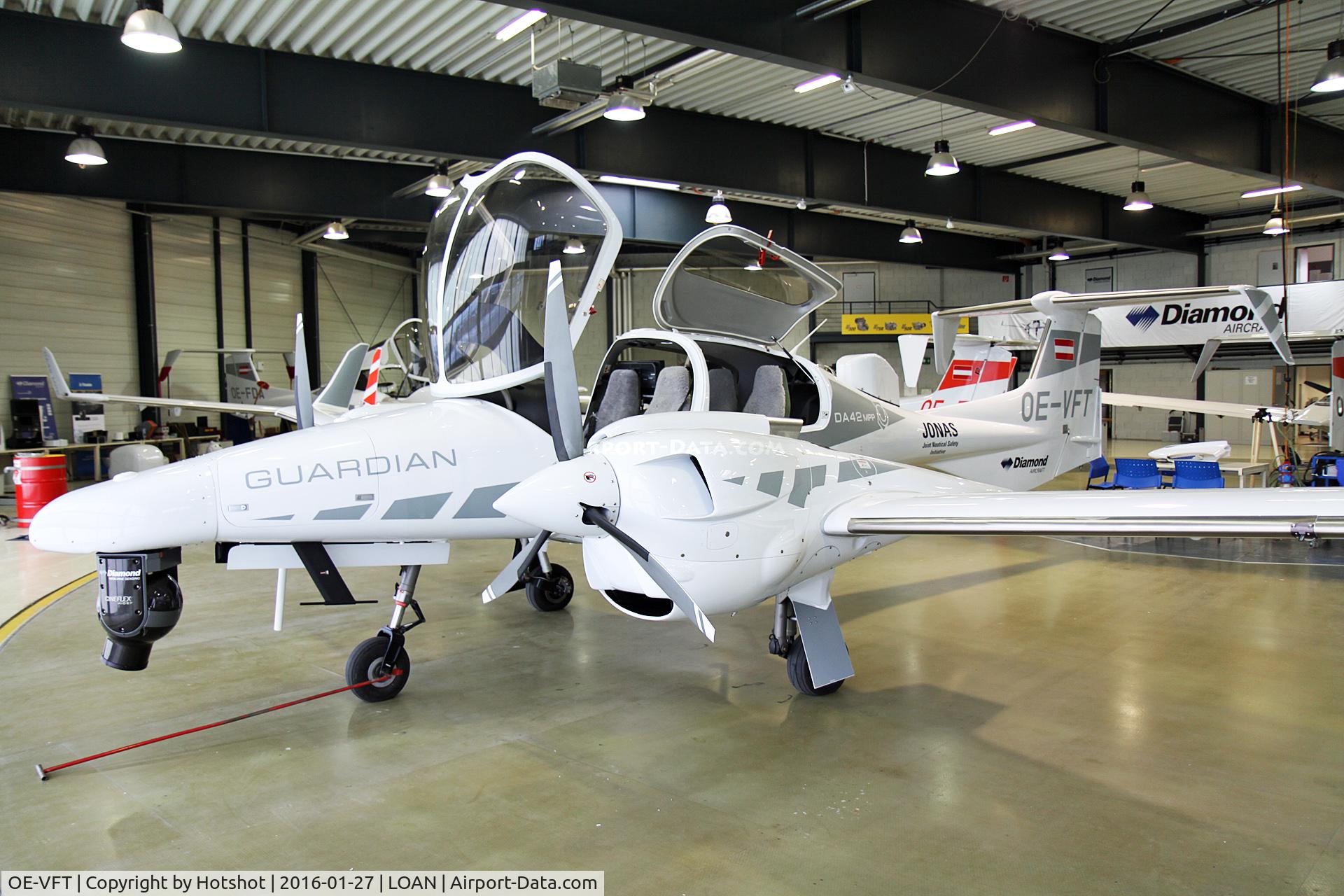OE-VFT, Diamond DA-42 NG Turbo Twin Star, c/n 42.379, Diamond development aircraft used in the JO(int) NA(utical) S(afety) Initiative in 2015 over the Mediteranean