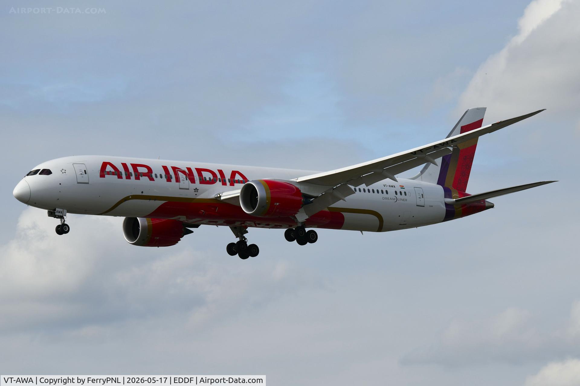 VT-AWA, 2025 Boeing 787-9 Dreamliner Dreamliner, c/n 69263 l/n 1251, Air India's first B789 landing in FRA