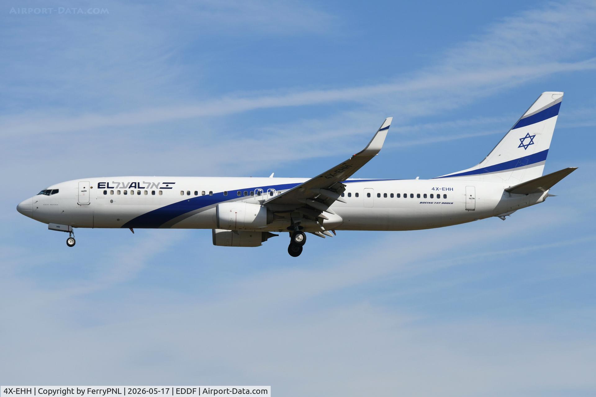 4X-EHH, 2016 Boeing 737-958/ER, c/n 41558 l/n 5791, EL AL B739 coming in from TLV