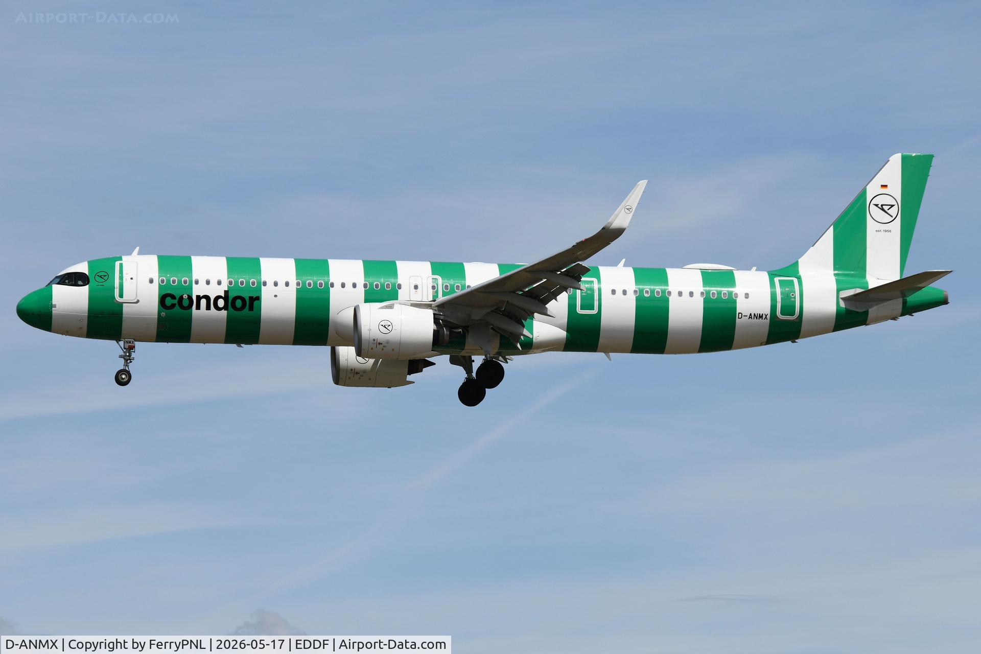 D-ANMX, 2024 Airbus A321-271NX, c/n 12098, Condor A321N landing in FRA