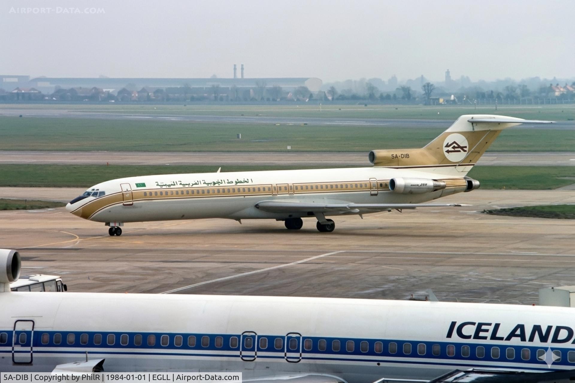 5A-DIB, 1975 Boeing 727-2L5, c/n 21051 l/n 1109, 5A-DIB 1975 B727-200 Libyan Arab Airlines LHR 