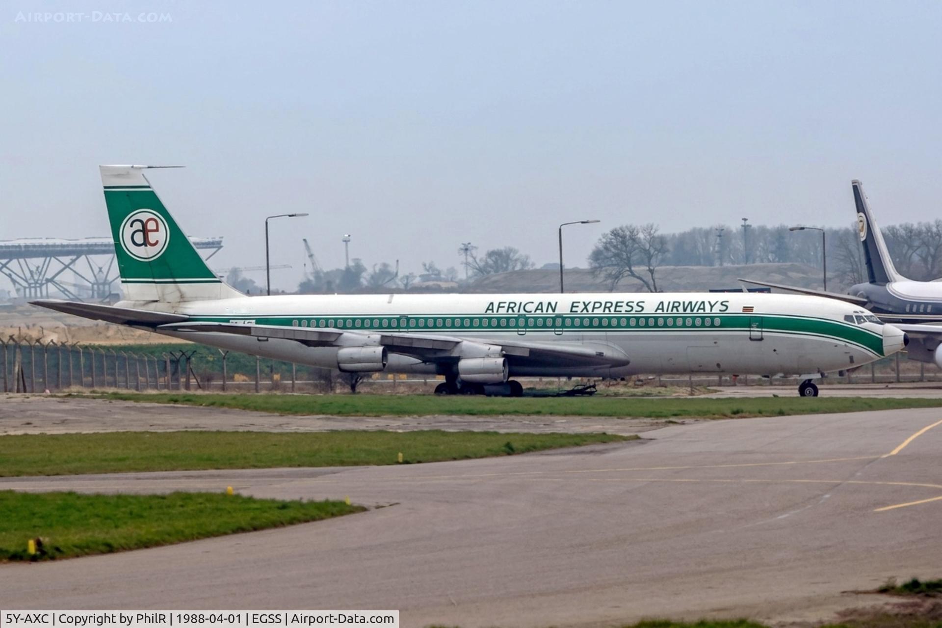 5Y-AXC, 1964 Boeing 707-351C, c/n 18746 l/n 367, 5Y-AXC 1964 B707-351C African Express Airways STN 
