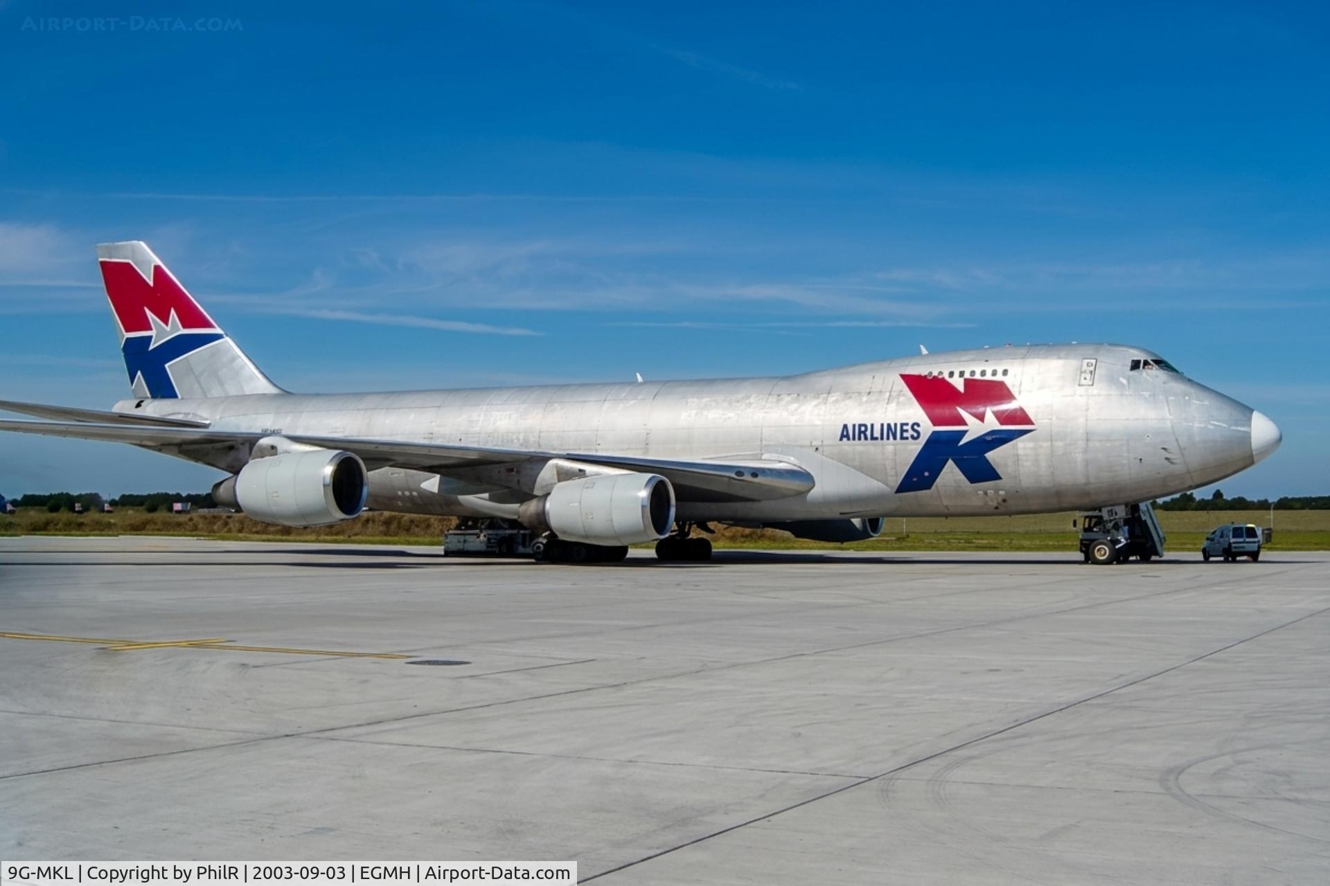 9G-MKL, 1979 Boeing 747-2R7F/SCD, c/n 21650 l/n 354, 9G-MKL 1979 B747-200F MK Airlines Manston 
