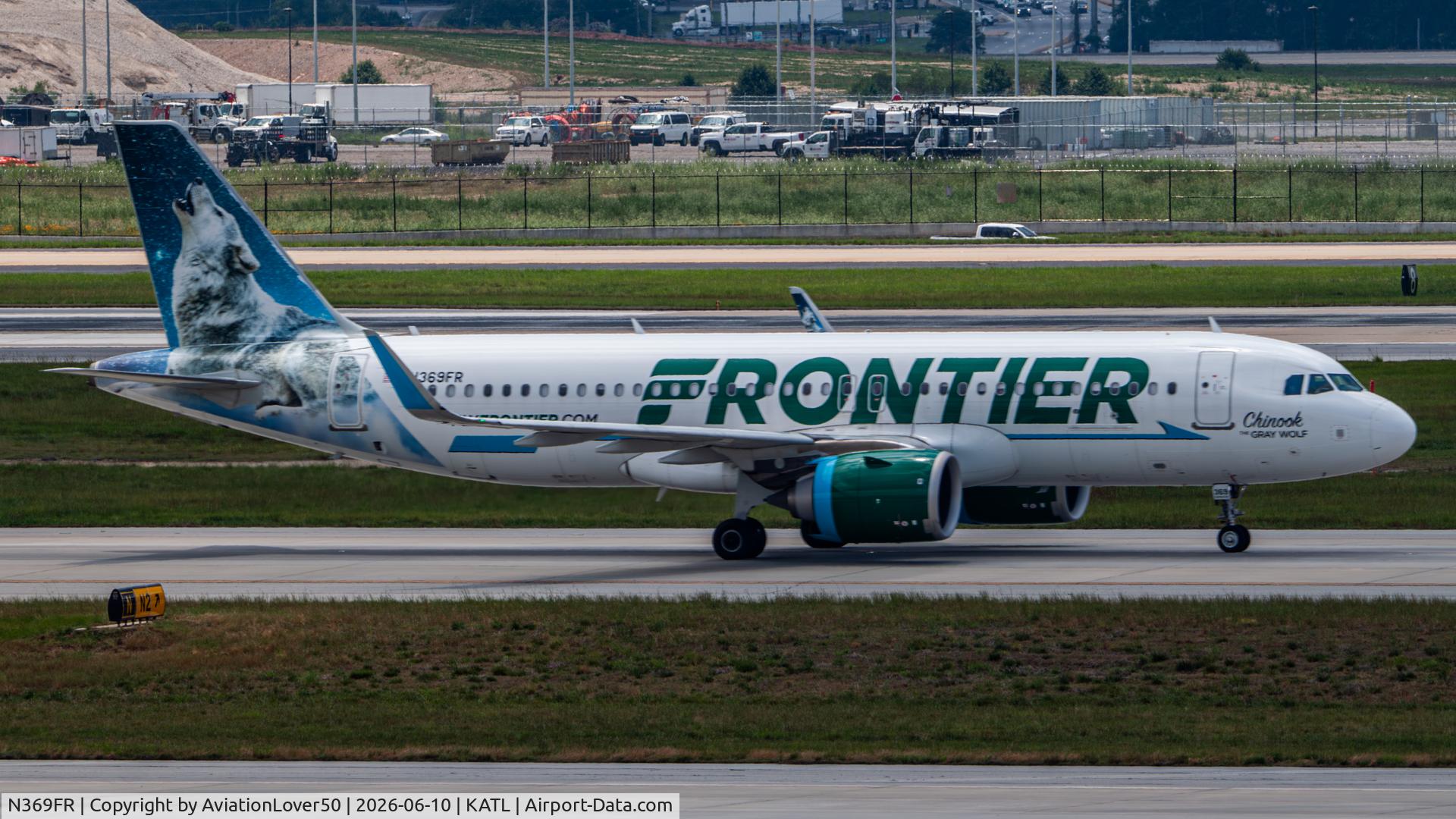 N369FR, 2020 Airbus A320-251N, c/n 10031, Frontier Chinook the Grey Wolf A320neo