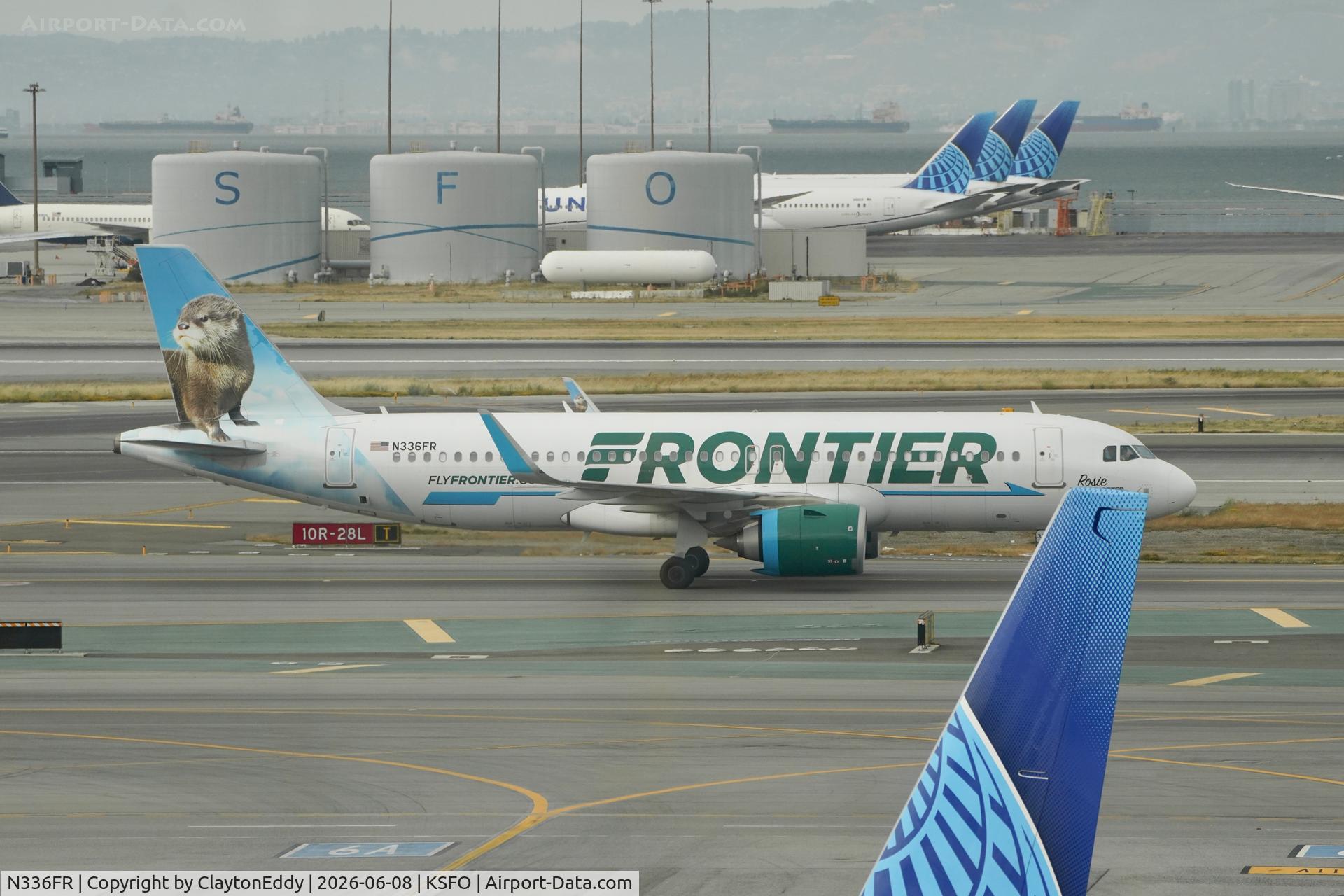 N336FR, 2018 Airbus A320-251NEO, c/n 8357, Sky Terrace SFO 2026. 