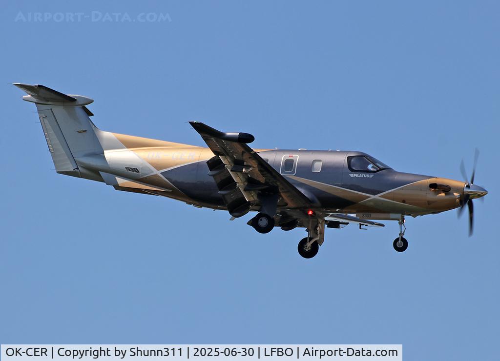 OK-CER, 2023 Pilatus PC-12 NGX, c/n 2303, Landing rwy 32L