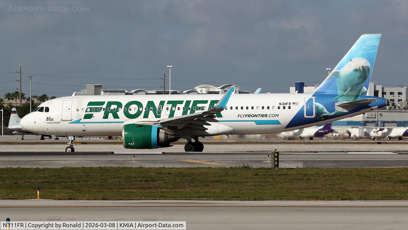 N311FR, 2017 Airbus A320-251N, c/n 7642, at mia