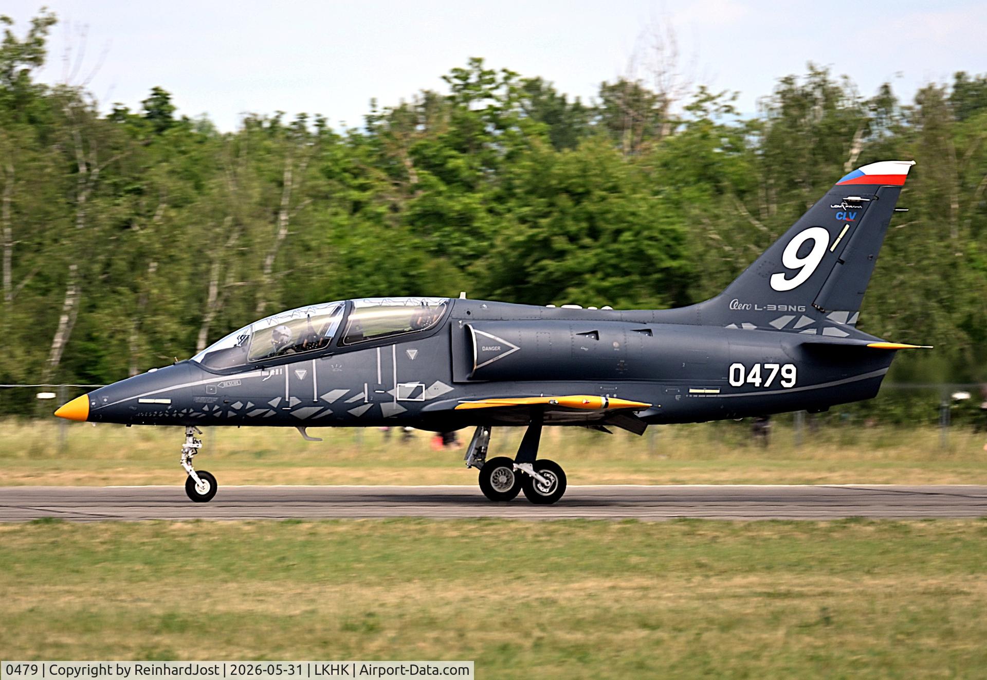 0479, Aero L-39NG Albatros, c/n 167031, Albatros of the Czech training unit takes off for a performance at Aviaticka Pout 2026, Hradec Kralove, Czech Republic