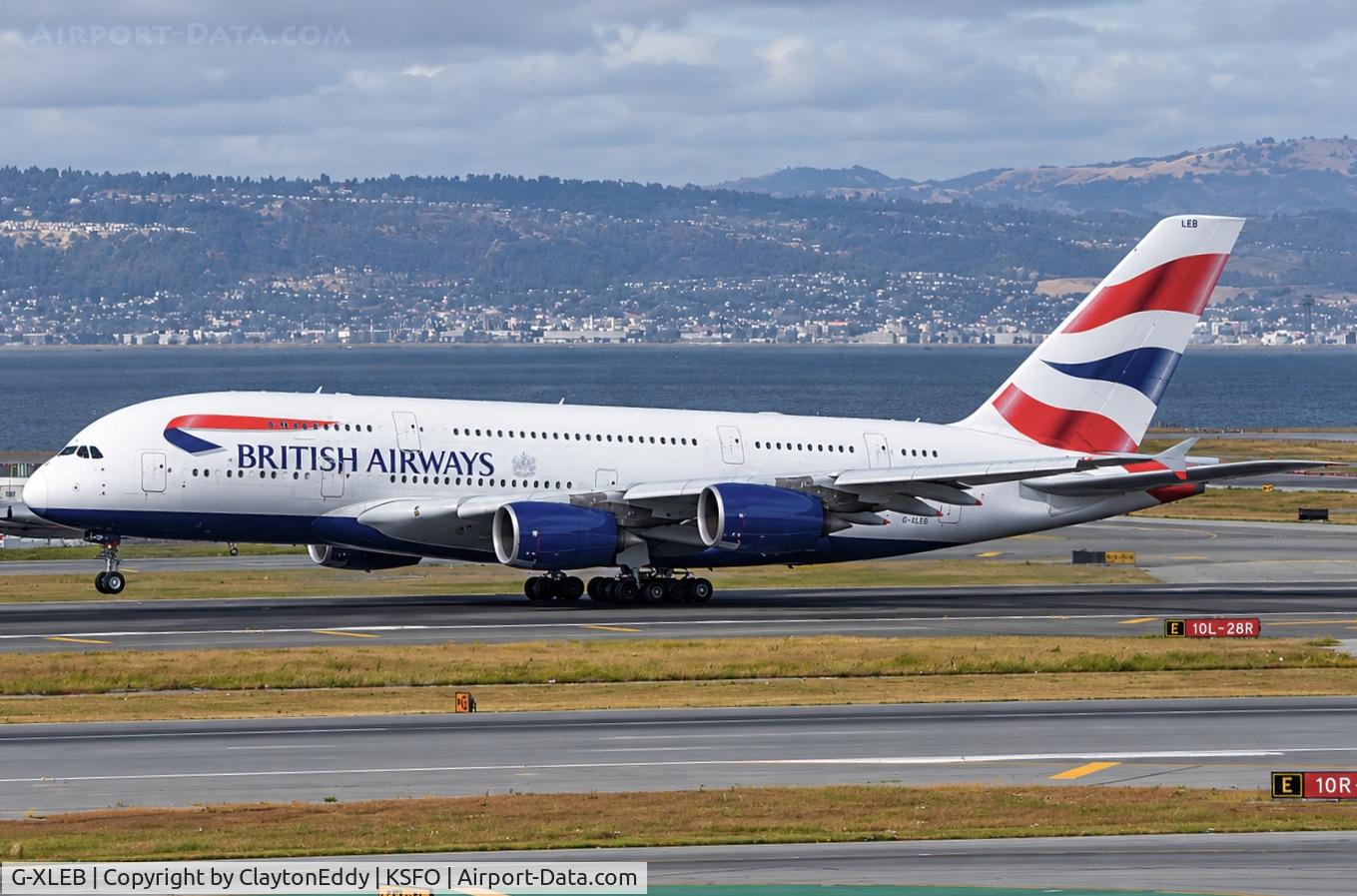 G-XLEB, 2013 Airbus A380-841, c/n 121, Sky Terrace SFO 2026. 