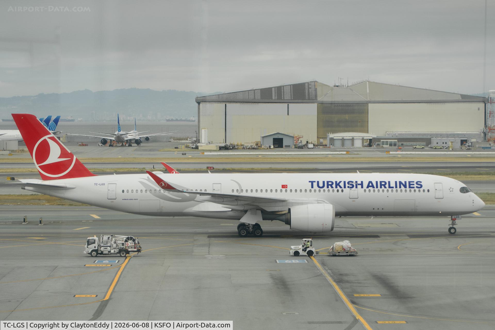 TC-LGS, 2024 Airbus 350-941, c/n 659, Sky Terrace SFO 2026. 
