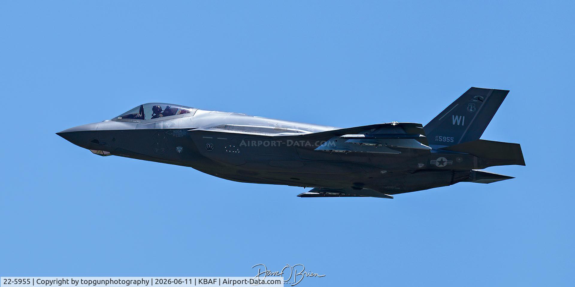 22-5955, 2023 Lockheed Martin F-35A Lightning II, c/n 22-5955 l/n AF-439, F-35A from the WI ANG arrives for the MA ANG's104th FW to train on till they get their new F-35's