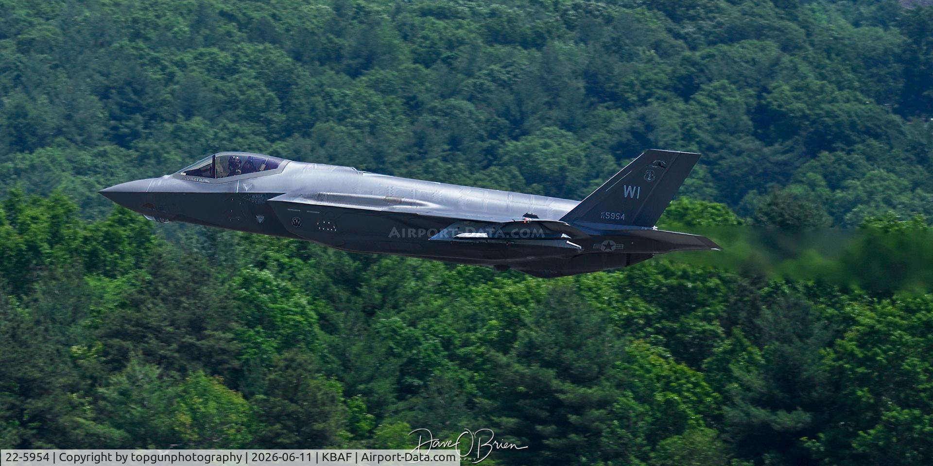 22-5954, 2023 Lockheed Martin F-35A Lighting II, c/n 22-5954 l/n AF-437, 176th FS arriving at Barnes for the 104th FW to train on