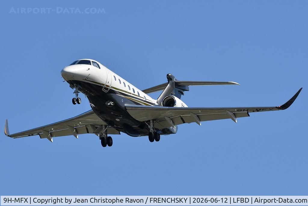 9H-MFX, Embraer EMB-550 Praetor 600, c/n 55020189,  Flexjet Operations Malta  London (LTN)	Bordeaux (BOD)	(FJO67M) 