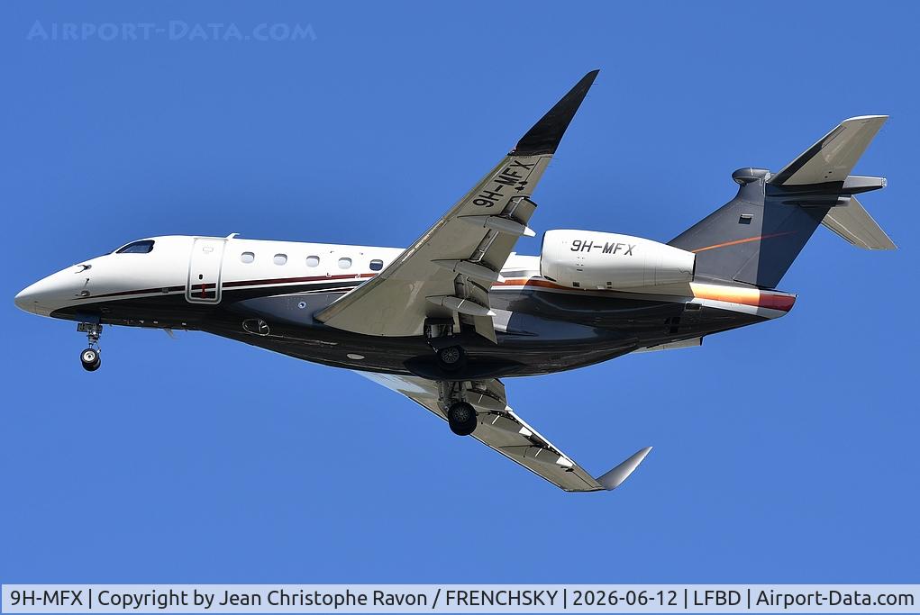 9H-MFX, Embraer EMB-550 Praetor 600, c/n 55020189,  Flexjet Operations Malta  London (LTN)	Bordeaux (BOD)	(FJO67M) 