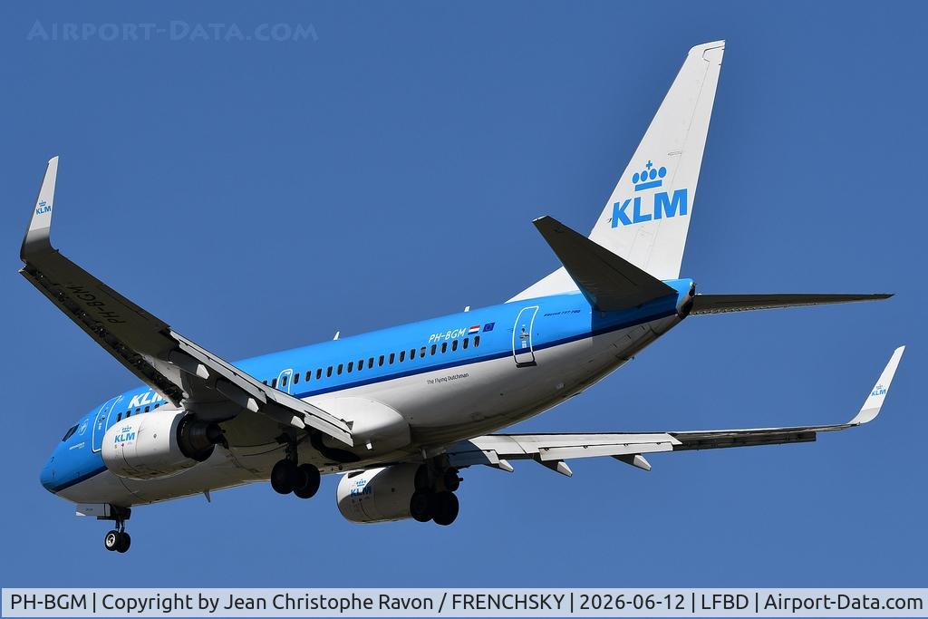 PH-BGM, 2011 Boeing 737-7K2, c/n 39255 l/n 3569, Amsterdam (AMS)	Bordeaux (BOD)	KL1441