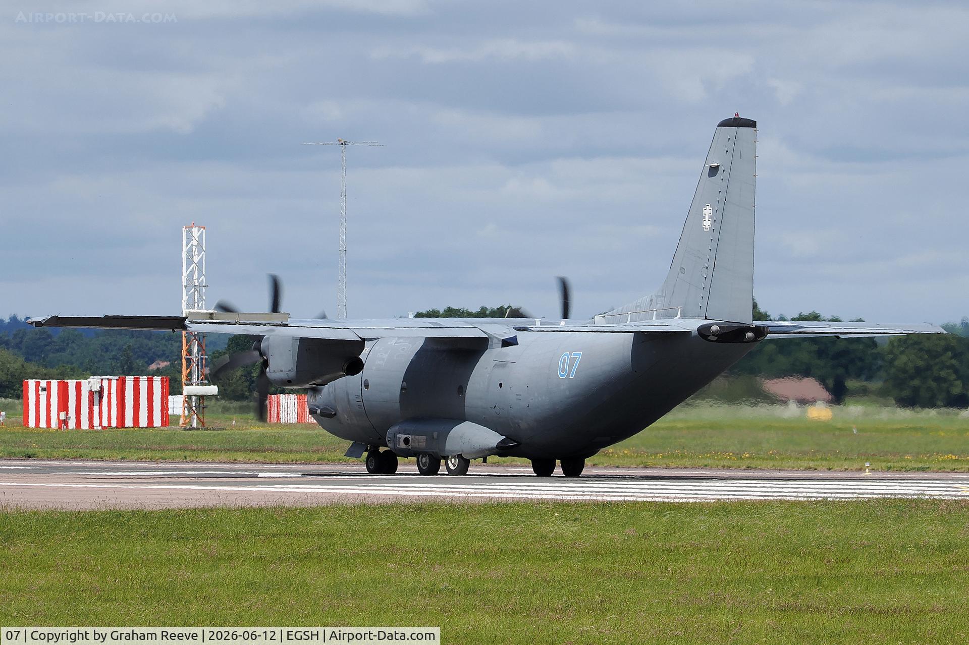 07, 2008 Alenia C-27J Spartan, c/n 4139, Departing from Norwich.