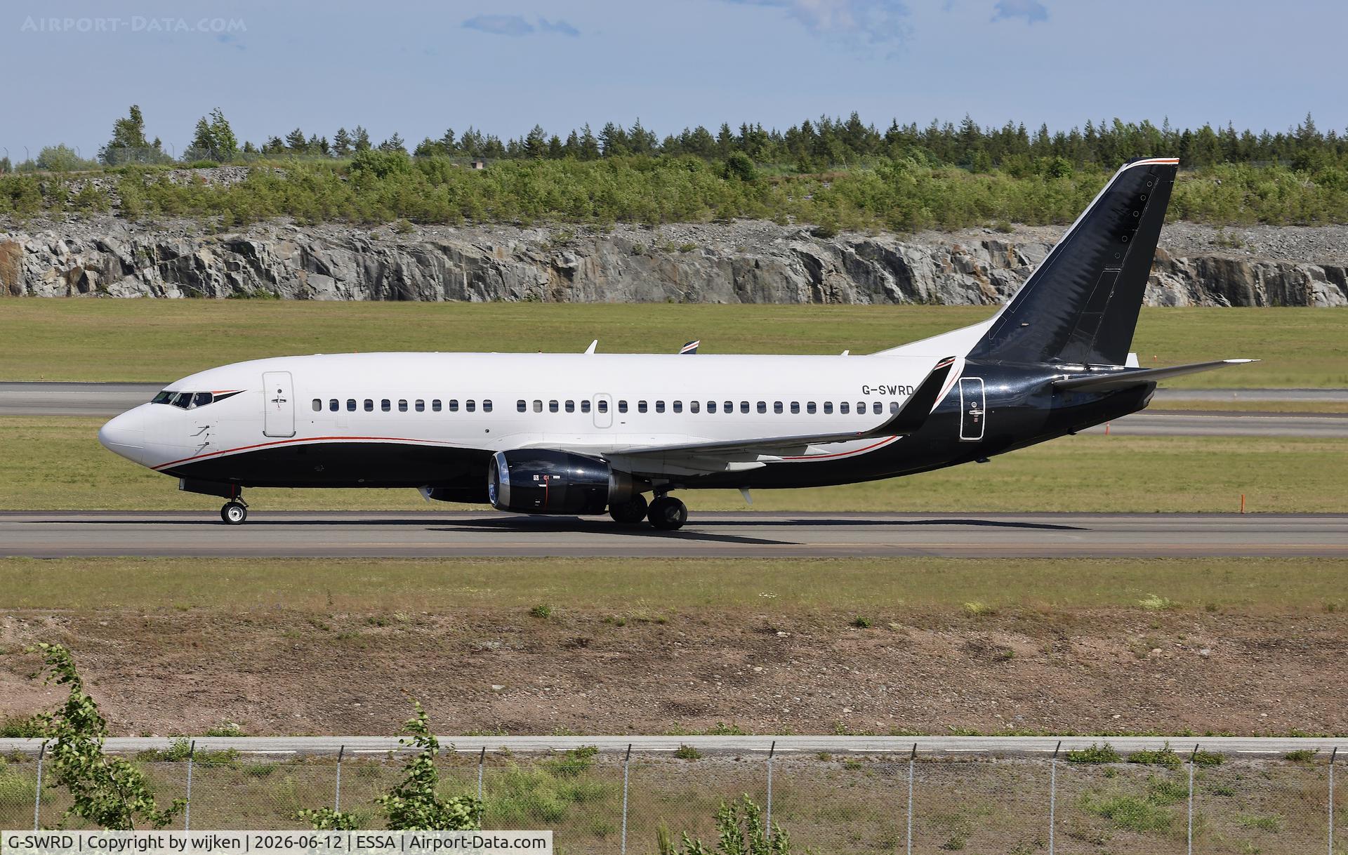 G-SWRD, 1995 Boeing 737-3L9, c/n 27834 l/n 2692, Twy W