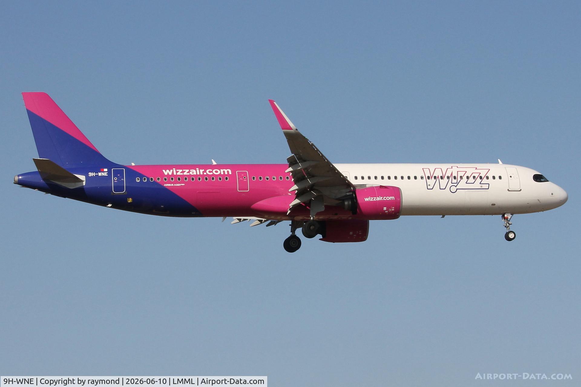 9H-WNE, 2024 Airbus A321-271 NX, c/n 11825, Airbus A321-271NX reg 9H-WNE of Wizzair Malta on final approach for RW31 Malta.
